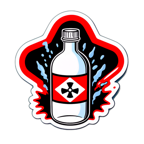 Autocollant représentant une bouteille de fentanyl avec un avertissement de danger