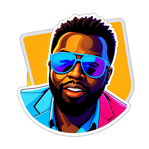 Autocollant humoristique de Gims en lunettes de soleil