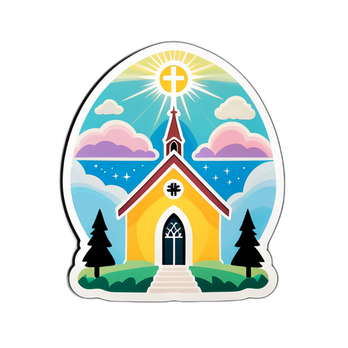 Serenada świątyni z promieniami światła