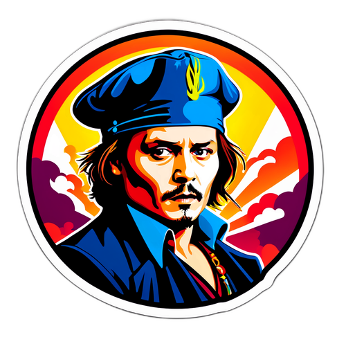 Vibrant Johnny Depp Filmaffisch Klistermärke