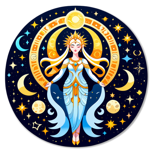 Unlock the Secrets of the Universe with This Enchanting Moon Goddess Design!