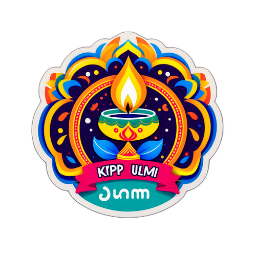 Lampu dan Hiasan Deepavali Berwarna-warni dengan Sepanduk 'KPM Umum Cuti'