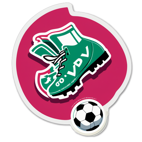 Sticker met PSV-logo en voetbalschoen