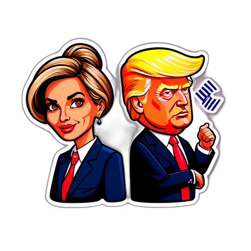 Adesivo Bold: Meloni e Trump