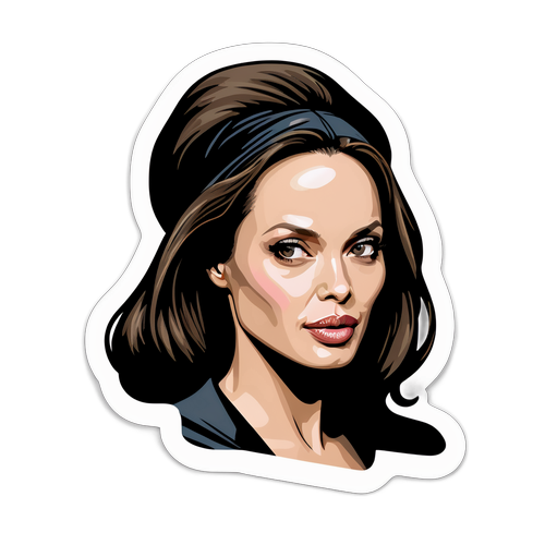 Nálepka s Angelinou Jolie v ikonickém stylu