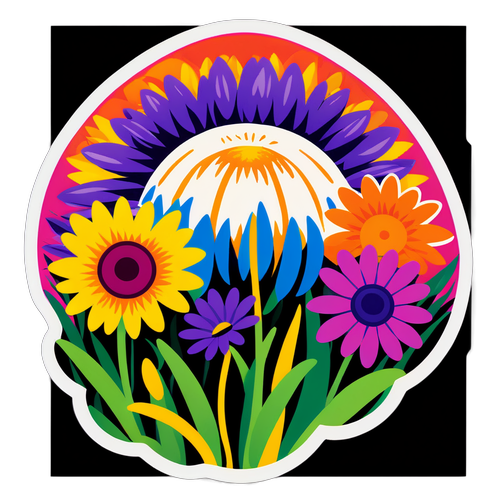 Blühende Freude: Superbloom München Festival Sticker