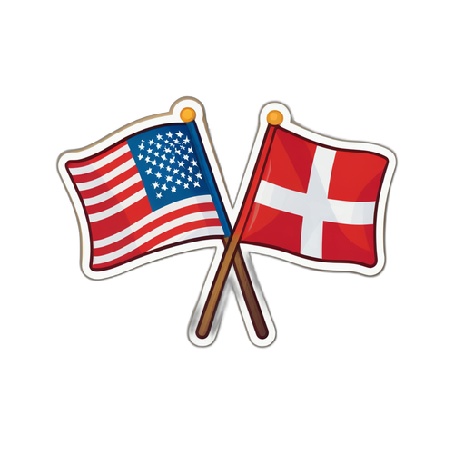 Креативный дизайн с флагами США и Дании
