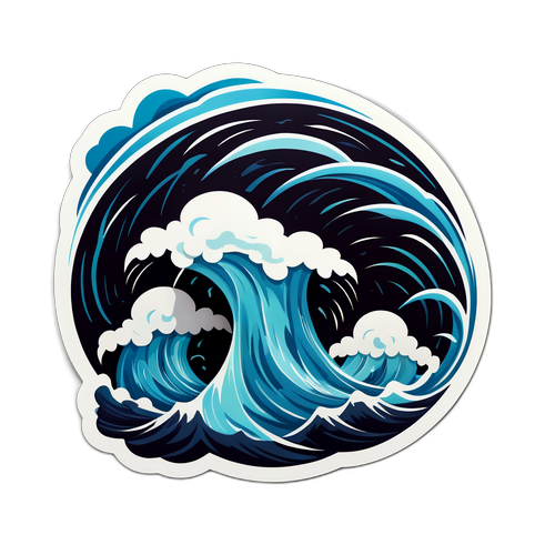 Dramatikong Sticker ng Malakas na Bagyong Tropical Paolo