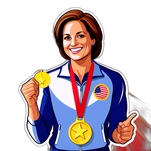 Mary Lou Retton Celebrating Victory