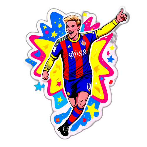 Sporty klistermærke med Mjallby efter et mål