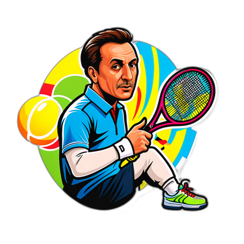 Sticker de Luciano Darderi en Acción