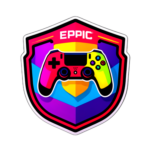 Minimalist Sticker med Vibrante Farver