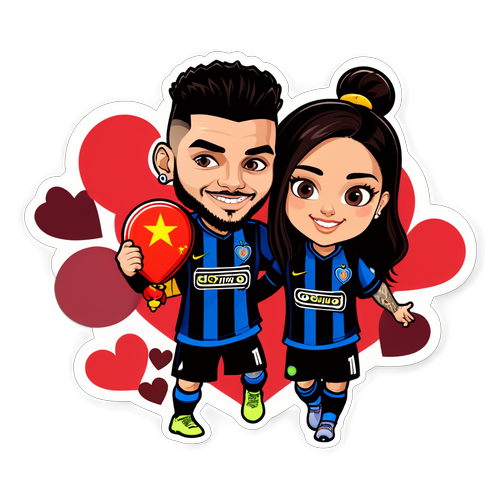 Sticker divertido de Mauro Icardi y China Suárez