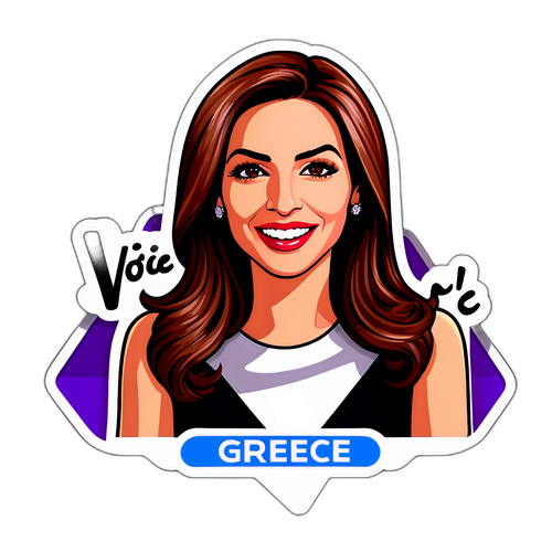 Εκλεπτυσμένο αυτοκόλλητο της Τατιάνας Στεφανίδου στην εκπομπή 'Η Φωνή της Ελλάδας'