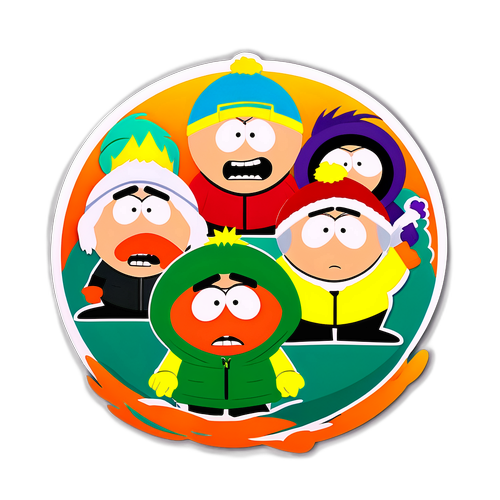 Наклейка с персонажами из 'South Park'