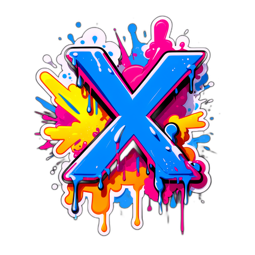 Strak 'X' Logo met Graffiti Elementen