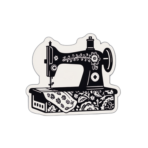 Textilmuster und Nähmaschine