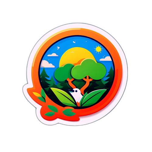 Sticker com o logo da Ambipar com toque ecológico
