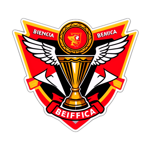 Дизайн наліпки в стилі спортивного фанатизму для 'Бенфіка' з пошуками трофеїв