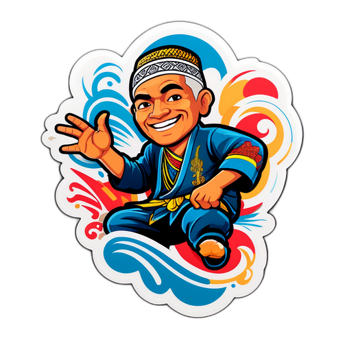 Stiker Otto Hasibuan dengan Elemen Budaya Indonesia