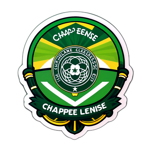 Diseño de sticker de Chapecoense en material de globo, mostrando unidad y amor entre los aficionados