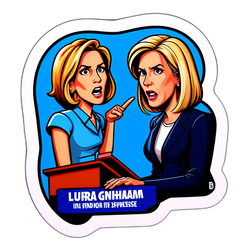 Cartoonish Courtroom Debate Sticker
