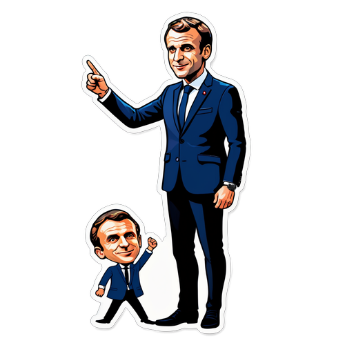 Politikai karikatúra Macronról