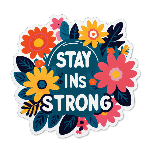 Stay Strong Floral Motivational Sticker