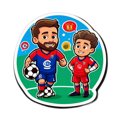 Sticker ya kuchekesha yenye mpira wa miguu na wahusika wakiongea kuhusu makadirio yao ya mechi zijazo za UCL.