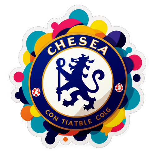 Chelsea Logo Sticker med Farverige Abstraktioner