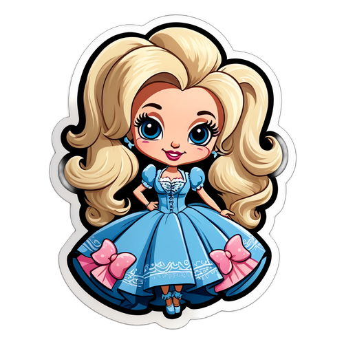 Schattige cartoonversie van Dolly Parton