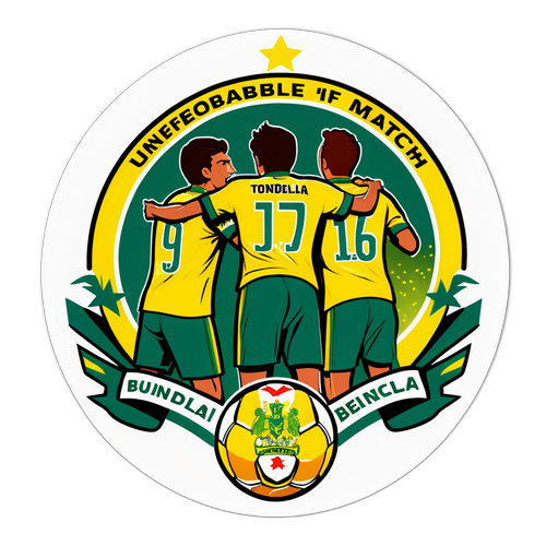 Sticker cu echipa de fotbal sărbătorind un gol