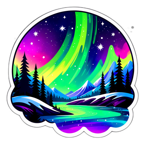 Magisk Aurora-tema klistremerke