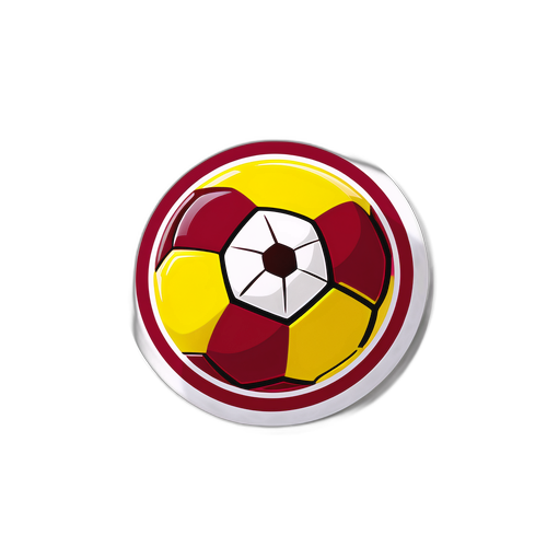 Adesivo do Tolima com a bandeira do clube e uma bola de futebol
