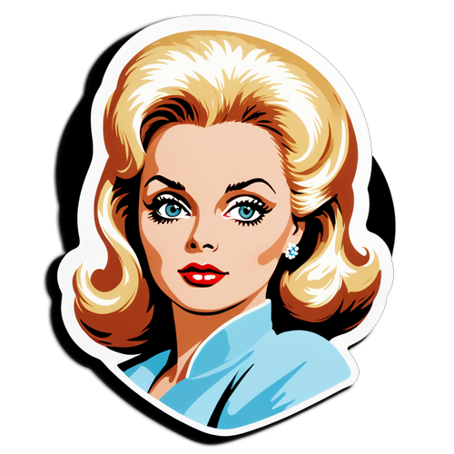 Design nostalgico che celebra Virna Lisi con motivi di film classici e la sua firma.