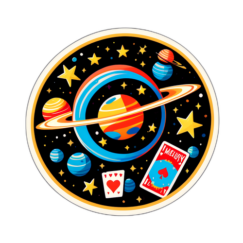 Whimsikal na Planeta na Tema ng Sticker