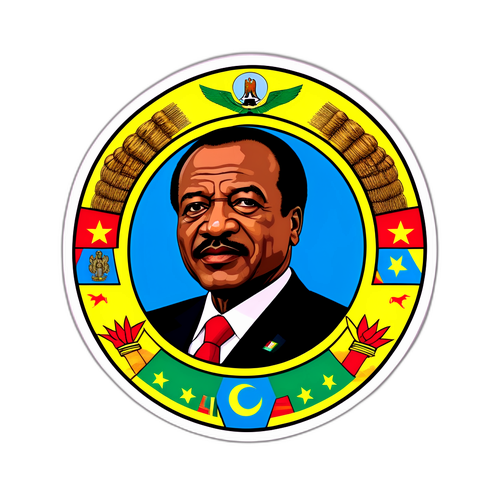 Sticker ya Kisiasa Ikiheshimu Uongozi wa Paul Biya