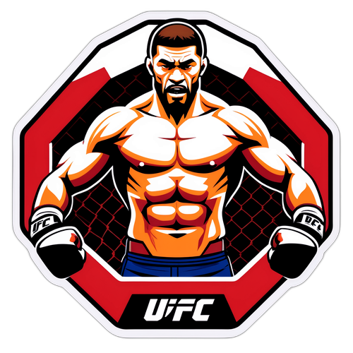 Isang Stylized na UFC Fighter na Naghahanda para sa Laban