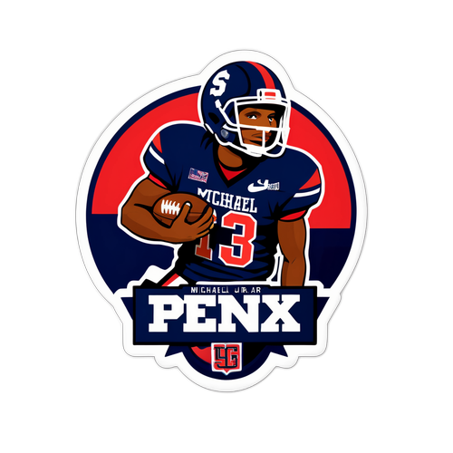 Stylized Sticker of Michael Penix Jr.