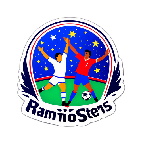 Afișare a unei meci de fotbal celebru cu stele căzătoare