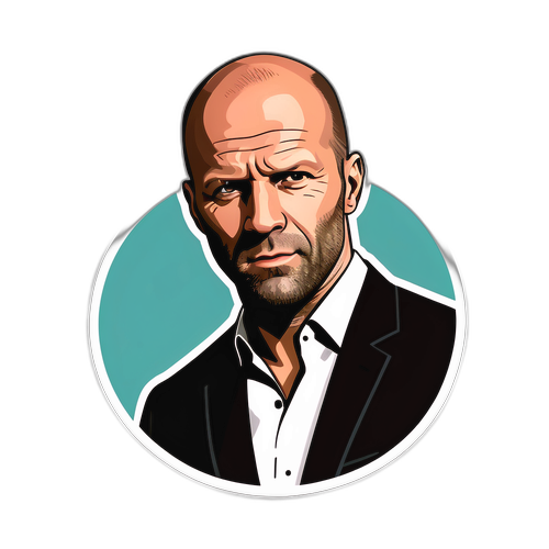 Autocollant minimaliste de Jason Statham