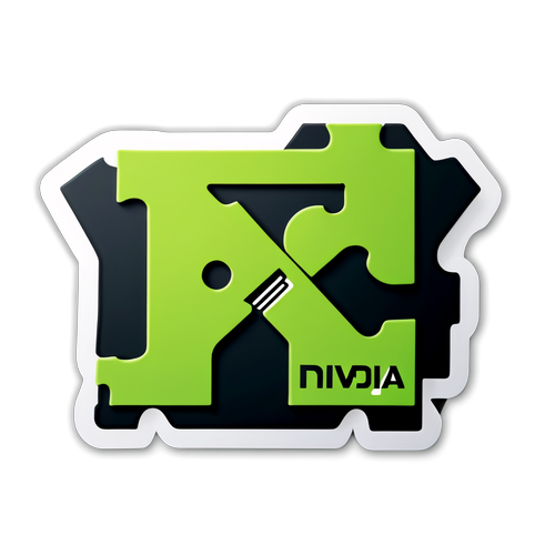 Thiết kế logo Nvidia với các mảnh ghép công nghệ và từ 'Tuyển dụng'