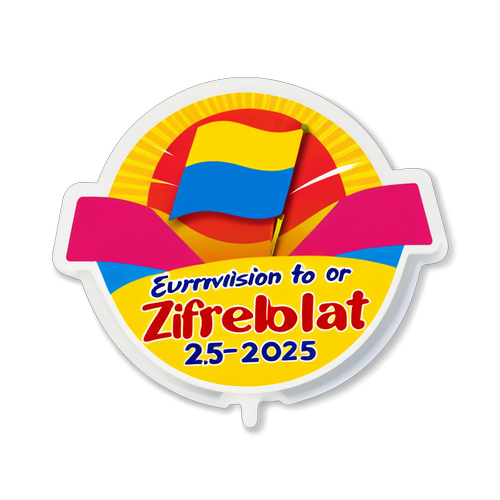 Логотип Ziferblat з фоном українського прапора та текстом "Євробачення 2025 - вперед до перемоги!"