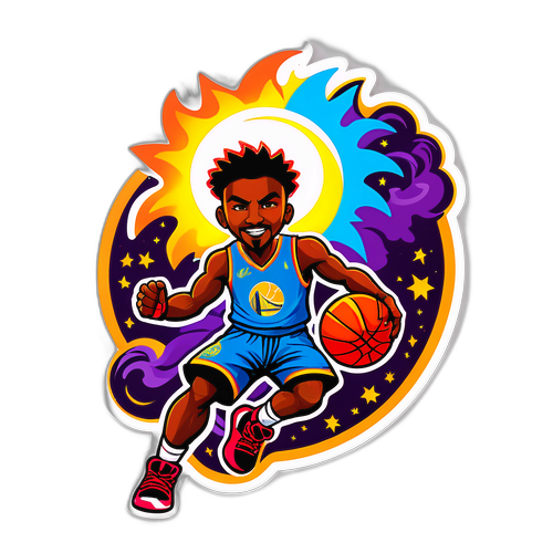 Sticker ng Mystic na Karakter na Nagtatampok sa Basketball