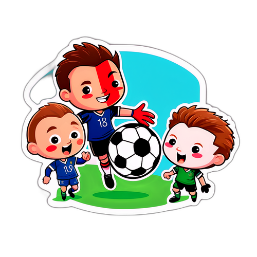 Stiker Kartun Pemain Bola Sepak dari Belarus dan Scotland