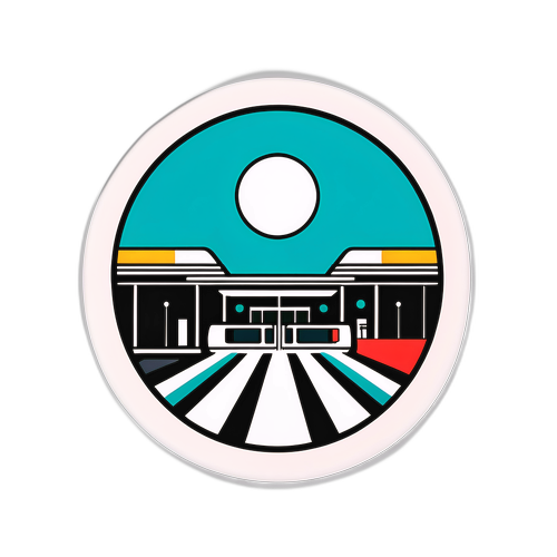 Autocollant minimaliste de la Gare Part-Dieu de Lyon