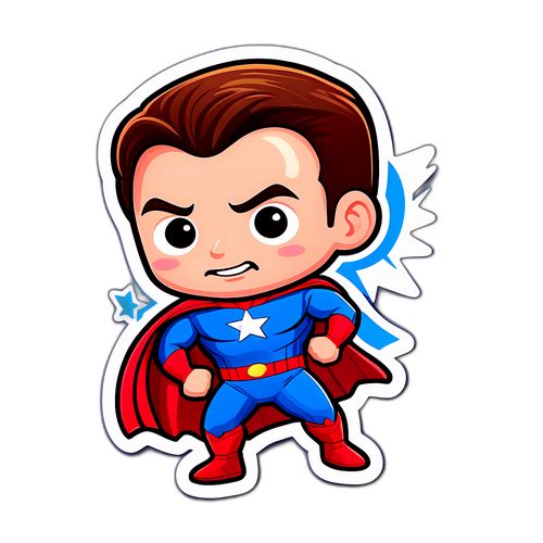 Sticker dễ thương với hình ảnh của Chris Evans trong vai siêu anh hùng