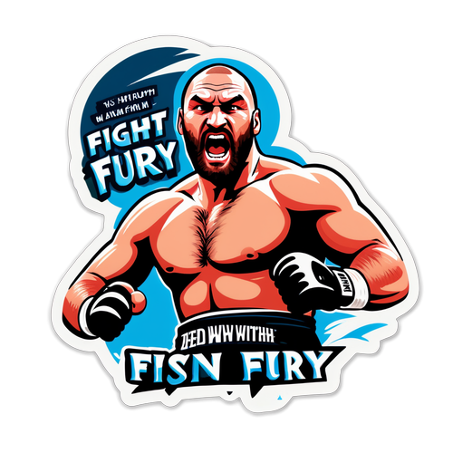 Silny naklejka z Tysonem Fury w akcji