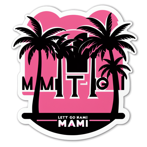 CHOCANTE! Adesivo Moderno do Inter Miami: A Cultura de Miami em Preto e Rosa!