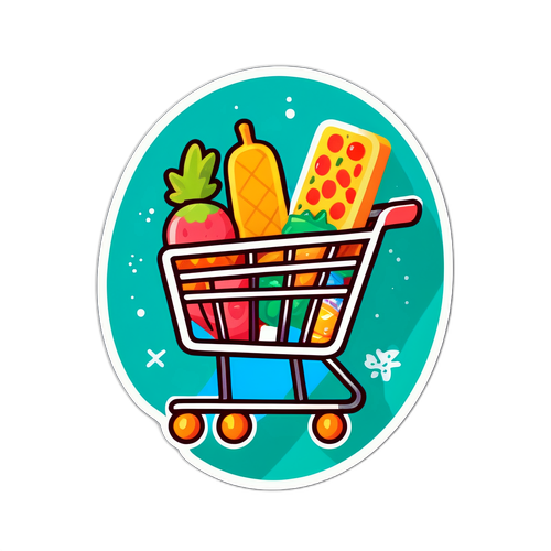 可愛的PX Mart購物車貼紙